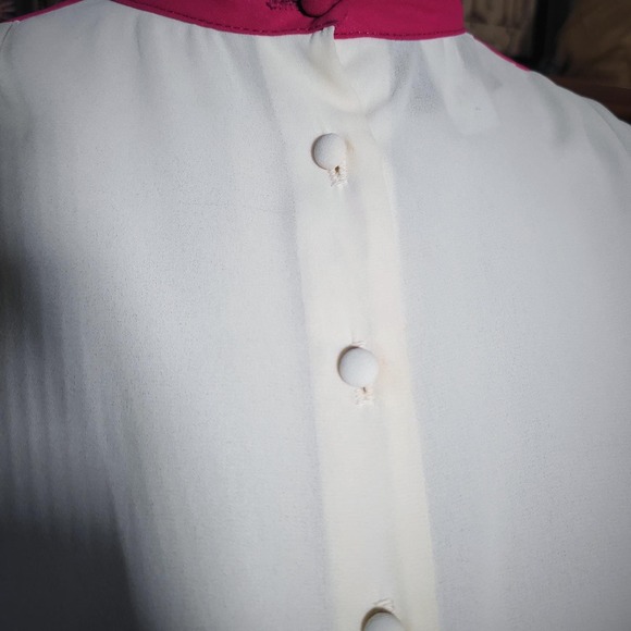 Vintage 80s Rothschild San Francisco Pleated Midi Dress Belted Pink Purple S - Picture 6 of 8